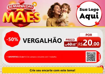 Modelo de Cartaz para Cartaz A4 Horizontal com o tema Semana das Mães para Ferragens