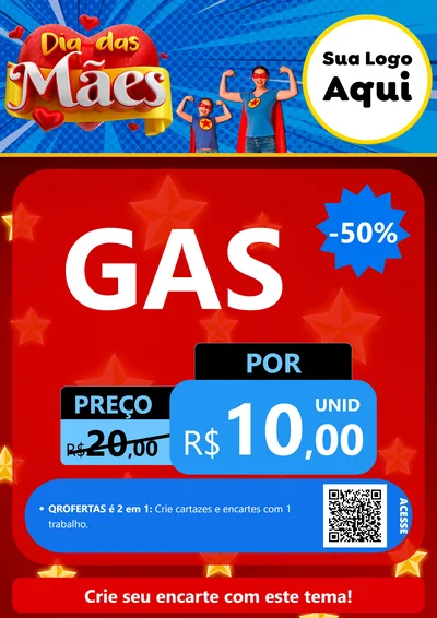 Modelo de Cartaz para Cartaz A4 Vertical com o tema Dia das Mães para Água e gás