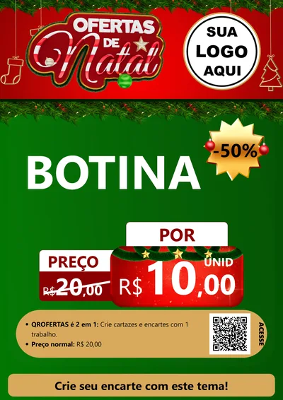 Modelo de Cartaz para Cartaz A4 Vertical com o tema Ofertas de Natal para Agropecuária