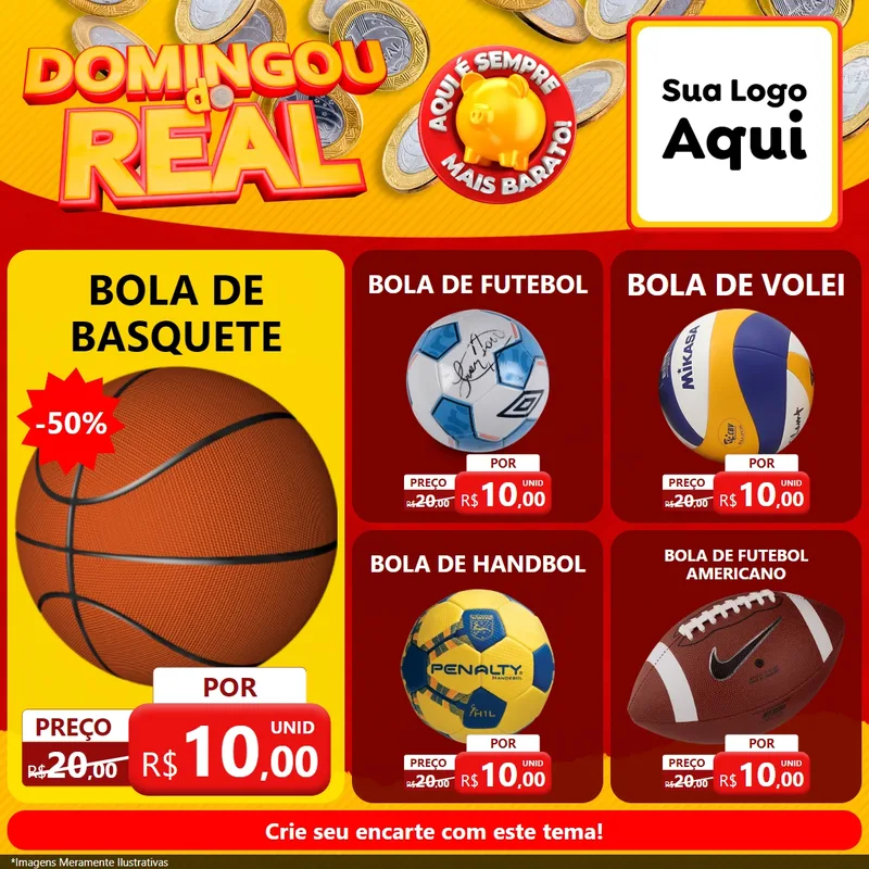 Modelo de Rede Social para Feed Facebook com o tema Domingou do Real para Artigos Esportivos