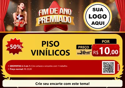 Modelo de Cartaz para Cartaz A4 Horizontal com o tema Fim de Ano Premiado para Material para Construção