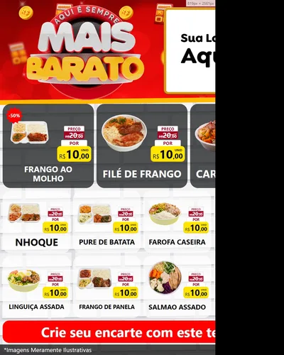 Modelo de Rede Social para Feed Instagram com o tema Mais Barato para Restaurante