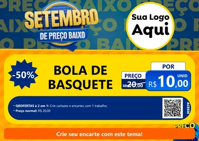 Modelo de Cartaz para Cartaz A4 Horizontal com o tema Setembro De Preço Baixo para Artigos Esportivos