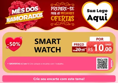 Modelo de Cartaz para Cartaz A4 Horizontal com o tema Mês dos Namorados para Informática