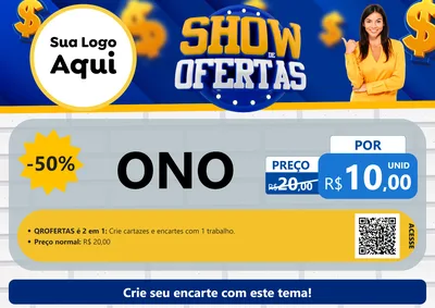 Modelo de Cartaz para Cartaz A4 Horizontal com o tema Show de Ofertas para Óticas