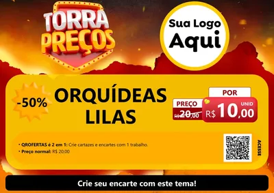 Modelo de Cartaz para Cartaz A4 Horizontal com o tema Torra Preços para Floricultura e jardim