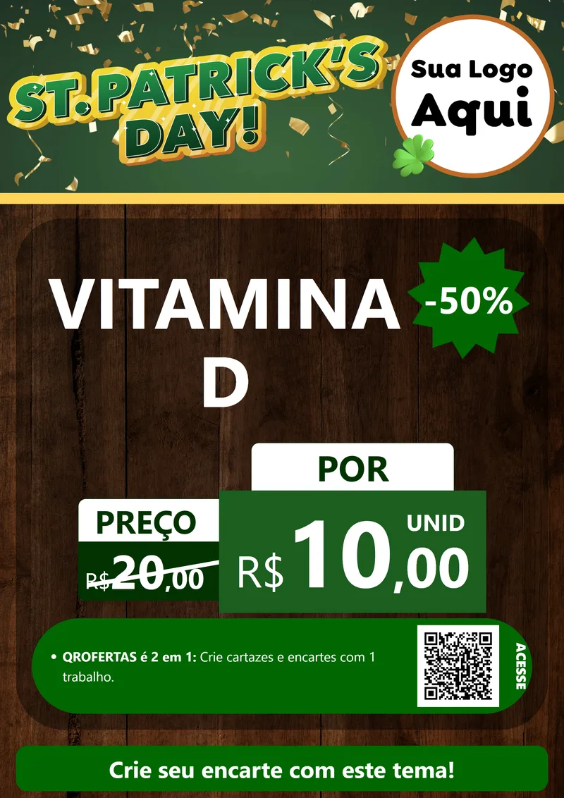Modelo de Cartaz para Cartaz A4 Vertical com o tema St Patriks Day para Farmácia
