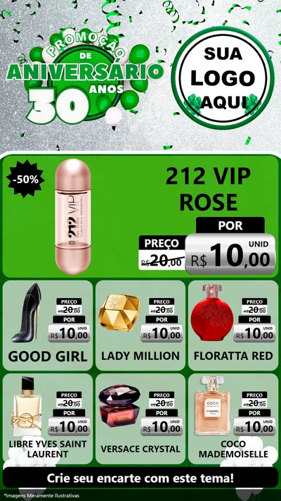Modelo de Rede Social para Stories com o tema Promoção de Aniversário - 30 Anos para Perfumes
