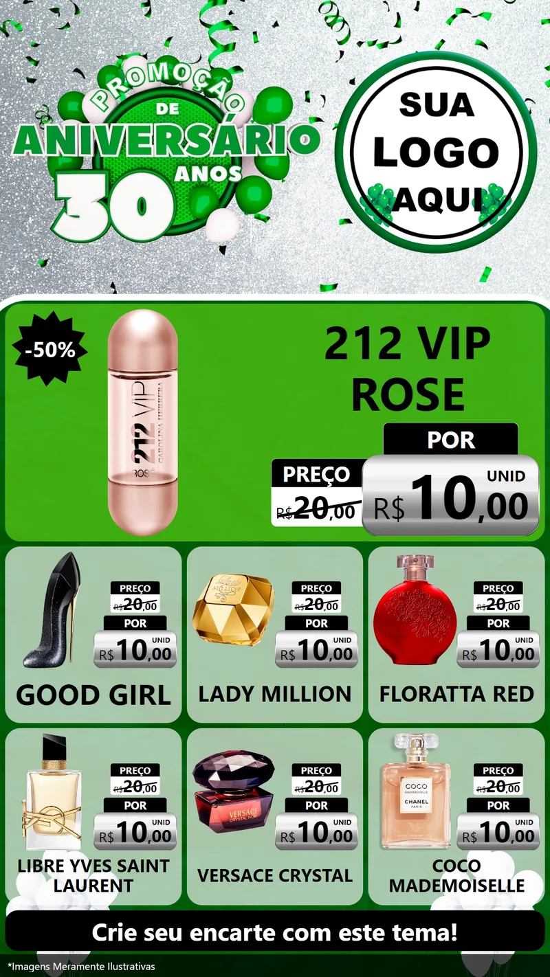 Modelo de Rede Social para Stories com o tema Promoção de Aniversário - 30 Anos para Perfumes