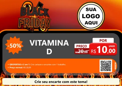 Modelo de Cartaz para Cartaz A4 Horizontal com o tema Black Friday para Farmácia