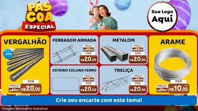 Modelo de TV para TV Horizontal com o tema Páscoa Especial para Ferragens