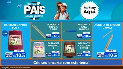 Modelo de TV para TV Horizontal com o tema Dia Dos Pais Repleto de Ofertas para Armarinho e Aviamentos