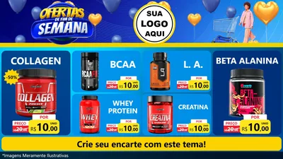 Modelo de TV para TV Horizontal com o tema Ofertas de Fim de Semana para Suplementos alimentares