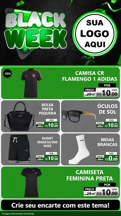 Modelo de TV para TV Vertical com o tema Black Week para Roupas e acessórios