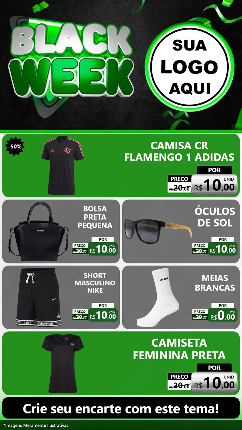Modelo de TV para TV Vertical com o tema Black Week para Roupas e acessórios