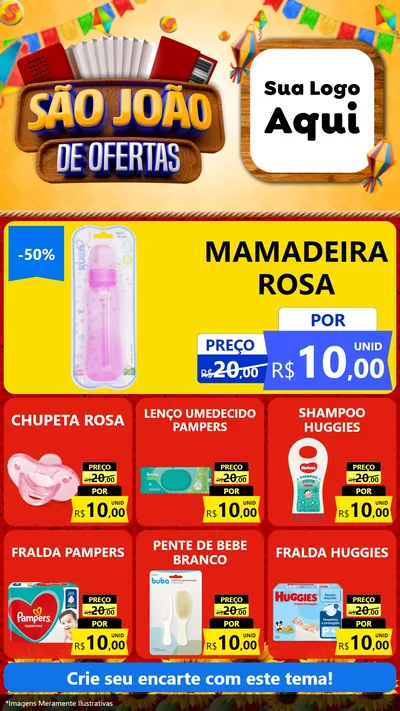 Modelo de Rede Social para Stories com o tema São João de Ofertas para Bebês