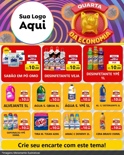 Modelo de Rede Social para Feed Instagram com o tema Quarta da Economia para Produtos de Limpeza