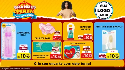 Modelo de TV para TV Horizontal com o tema Grandes Ofertas Para Economizar! para Bebês