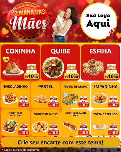 Modelo de Rede Social para Feed Instagram com o tema Semana das Mães para Salgadaria