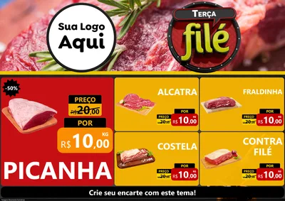 Modelo de Encarte para Encarte A4 Horizontal com o tema Terça Filé para Açougue
