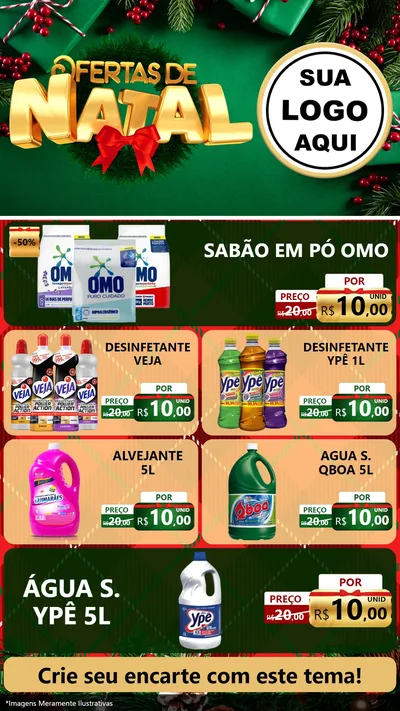Modelo de TV para TV Vertical com o tema Ofertas de Natal para Produtos de Limpeza