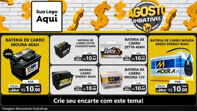 Modelo de TV para TV Horizontal com o tema Agosto imbatível para Baterias Elétricas