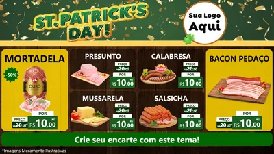 Modelo de TV para TV Horizontal com o tema St Patriks Day para Frios e Laticínios