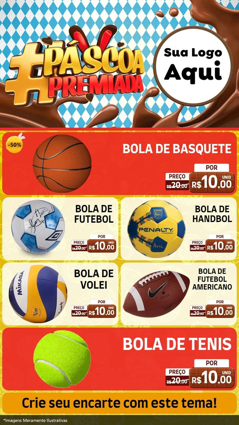 Modelo de TV para TV Vertical com o tema Páscoa Premiada para Artigos Esportivos