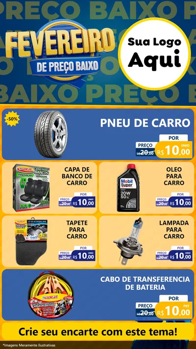 Modelo de TV para TV Vertical com o tema Fevereiro de Preço Baixo para Auto peças