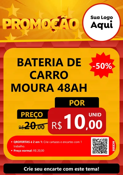 Modelo de Cartaz para Cartaz A4 Vertical com o tema Promoção para Baterias Elétricas