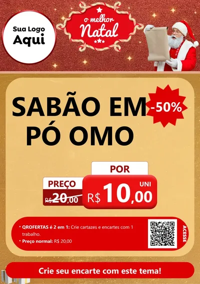 Modelo de Cartaz para Cartaz A4 Vertical com o tema O Melhor Natal para Produtos de Limpeza