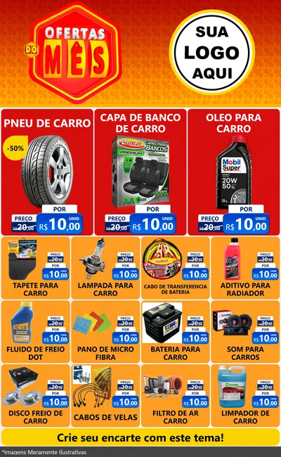 Modelo de Encarte para Encarte Grande com o tema Ofertas do Mês para Auto peças