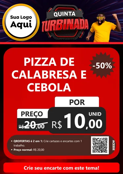 Modelo de Cartaz para Cartaz A4 Vertical com o tema Quinta Turbinada para Pizzaria
