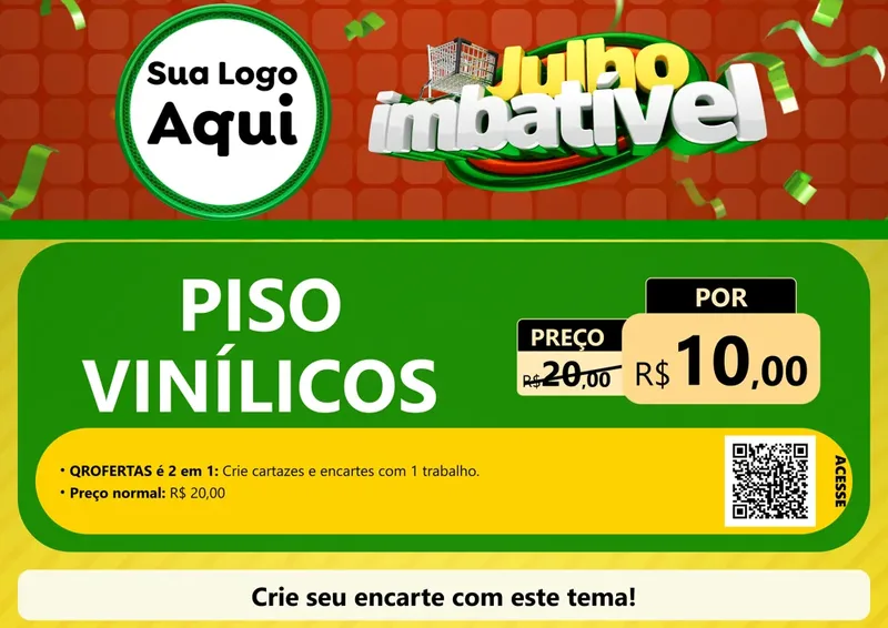 Modelo de Cartaz para Cartaz A4 Horizontal com o tema Julho Imbatível para Material para Construção
