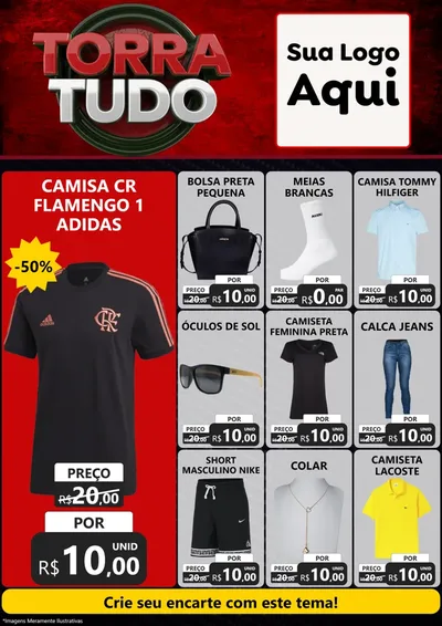 Modelo de Encarte para Encarte A4 Vertical com o tema Torra Tudo para Roupas e acessórios