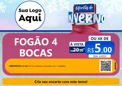 Modelo de Cartaz para Cartaz A4 Horizontal com o tema Ofertas de Inverno para Móveis e Eletro