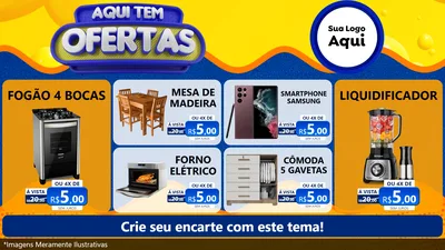 Modelo de TV para TV Horizontal com o tema Aqui Tem Ofertas para Móveis e Eletro