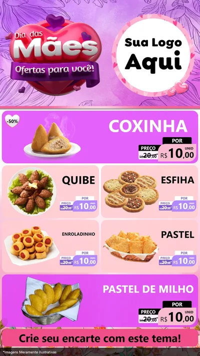 Modelo de TV para TV Vertical com o tema Dia das Mães Ofertas para Você! para Salgadaria