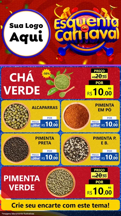 Modelo de TV para TV Vertical com o tema Esquenta de Carnaval para Produtos Naturais