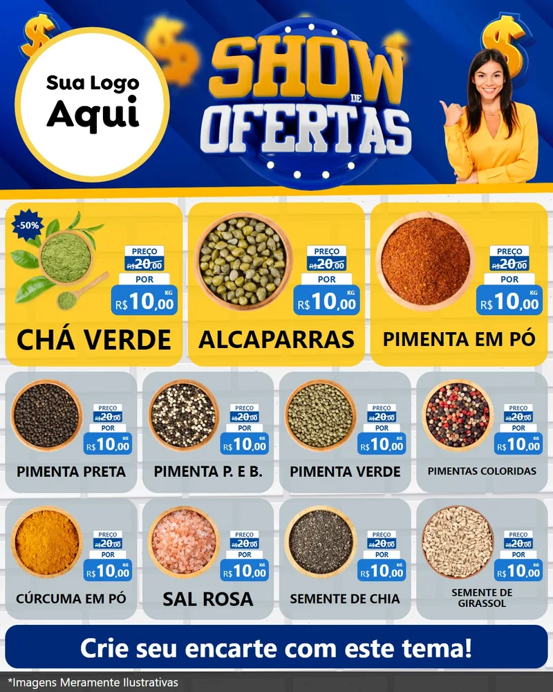Modelo de Rede Social para Feed Instagram com o tema Show de Ofertas para Produtos Naturais