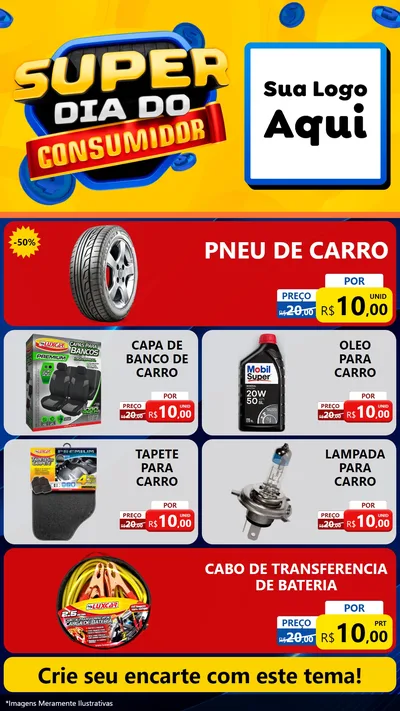 Modelo de TV para TV Vertical com o tema Super Dia do Consumidor para Auto peças