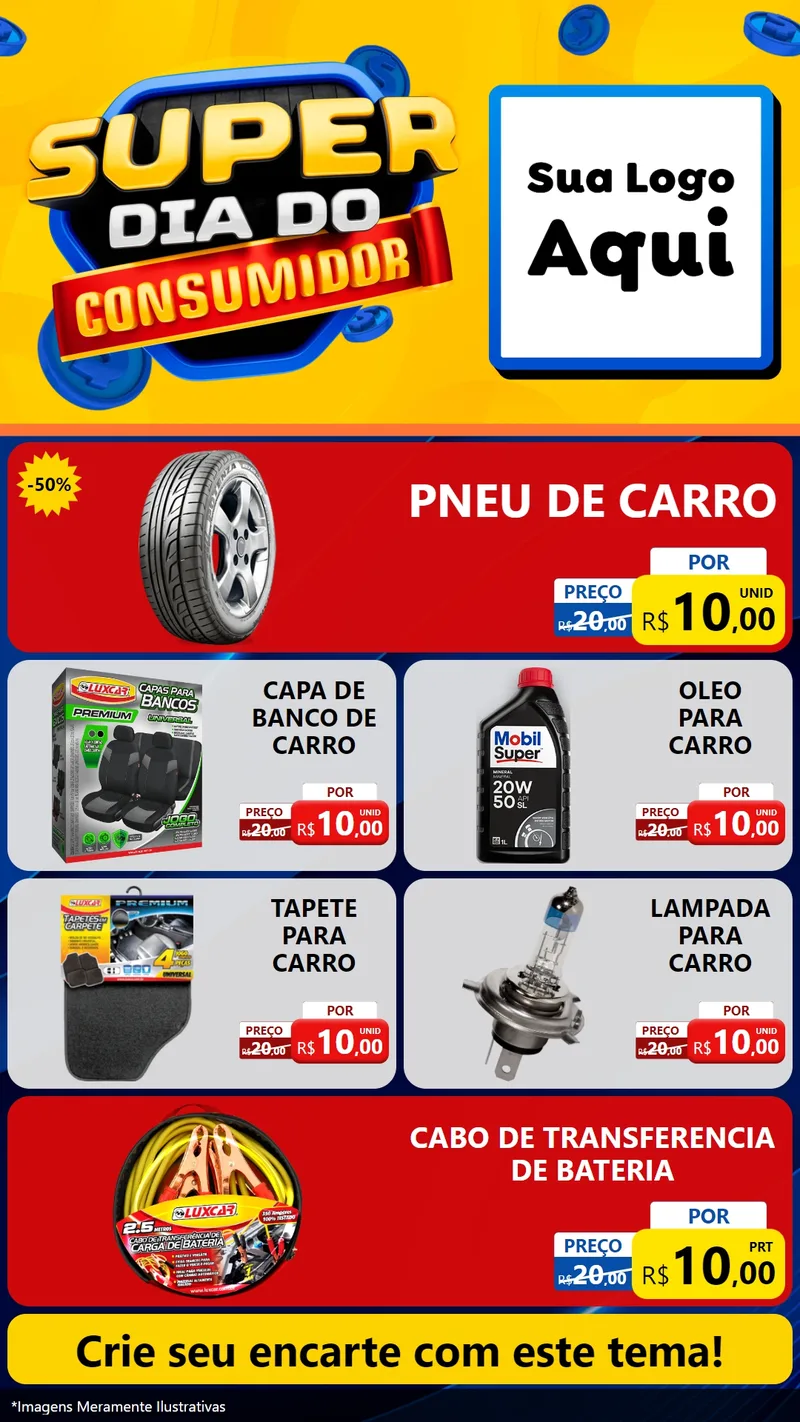 Modelo de TV para TV Vertical com o tema Super Dia do Consumidor para Auto peças