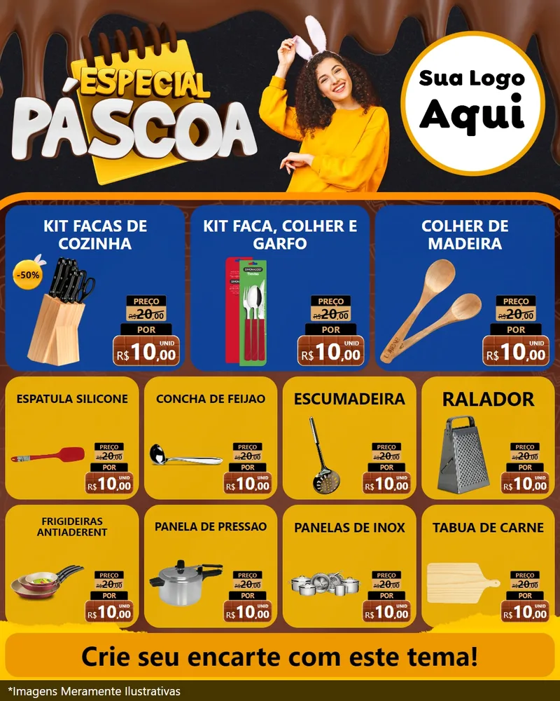 Modelo de Rede Social para Feed Instagram com o tema Especial Páscoa para Utilidades Domésticas