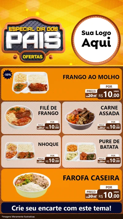 Modelo de TV para TV Vertical com o tema Especial Dia dos Pais para Restaurante