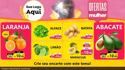 Modelo de TV para TV Horizontal com o tema Ofertas - Especial Dia Das Mulheres para Hortifrúti