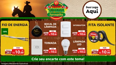 Modelo de TV para TV Horizontal com o tema Especial Semana Farroupilha para Materiais Elétricos