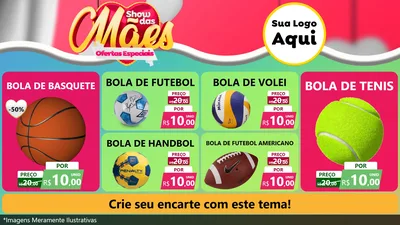 Modelo de TV para TV Horizontal com o tema Show das Mães - Ofertas Especiais para Artigos Esportivos