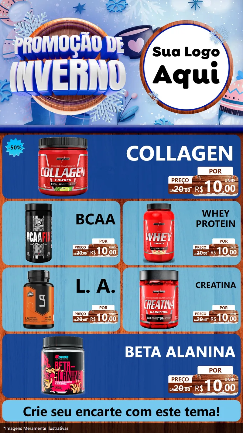 Modelo de TV para TV Vertical com o tema Promoção de Inverno para Suplementos alimentares