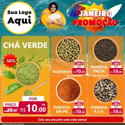 Modelo de Rede Social para Feed Facebook com o tema Janeiro de Promoção para Produtos Naturais