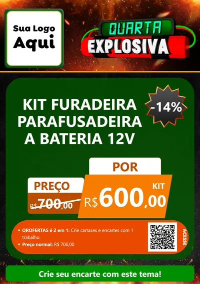 Modelo de Cartaz para Cartaz A4 Vertical com o tema Quarta Explosiva para Maquinas e Ferramentas